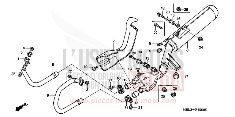 EXHAUST MUFFLER for Deauville SEVILLA BLUE MATALLIC (PB297) from 2004