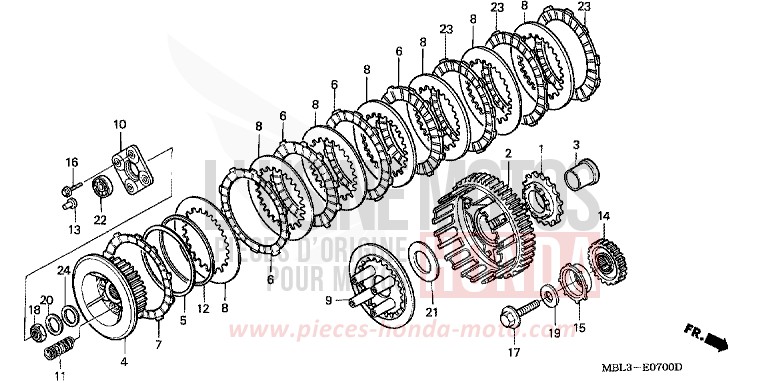 CLUTCH for Deauville SHASTA WHITE (NH138) from 2004