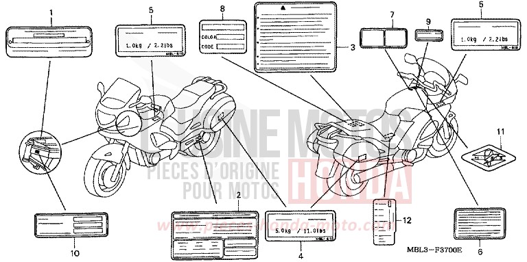 CAUTION LABEL for Deauville CARNELIAN RED METALLIC (R296) from 2005