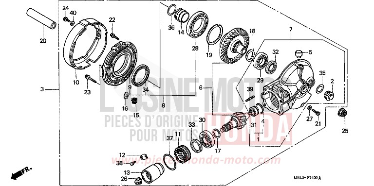 FINAL DRIVEN GEAR for Deauville PEARL RASPBERRY BLACK (RP147) from 2005