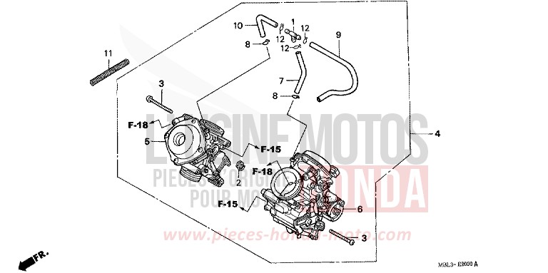 CARBURETOR (ASSY.) for Deauville SHASTA WHITE (NH138) from 2005
