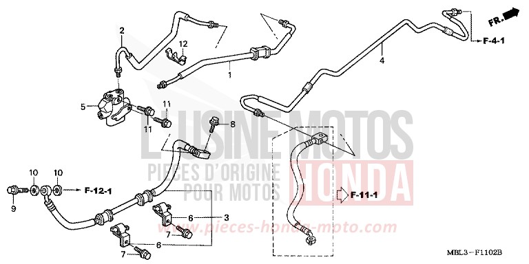 BRAKE LINES (NT650V2/3/4/5) for Deauville SPANGLE SILVER METALLIC (NHA49) from 2005