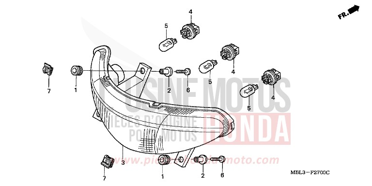 TAILLIGHT for Deauville SPANGLE SILVER METALLIC (NHA49) from 2005