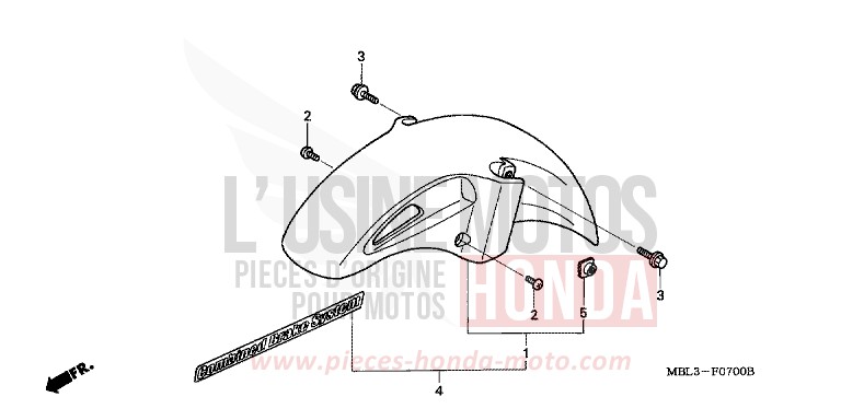 FRONT FENDER for Deauville PENNANT RED METALLIC (R247) from 1999