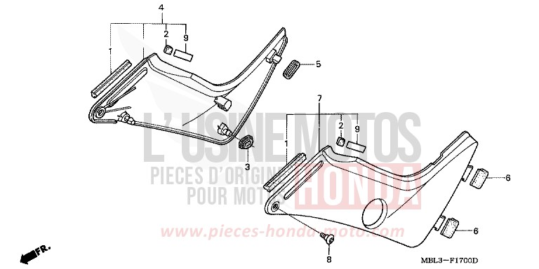 SIDE COVER for Deauville SHASTA WHITE (NH138) from 1999