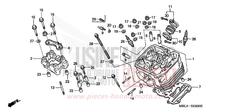 FRONT CYLINDER HEAD for Deauville ELEGANT BEIGE METALLIC (YR217) from 2000