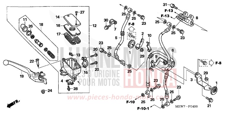 FR. BRAKE MASTER CYLINDER for Deauville ANCHOR GRAY METALLIC-U (NH229) from 2006
