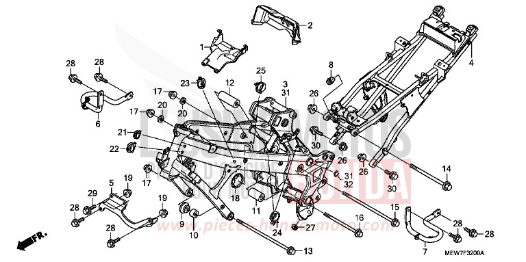FRAME BODY for Deauville PETROL BLUE METALLIC (B183) from 2006