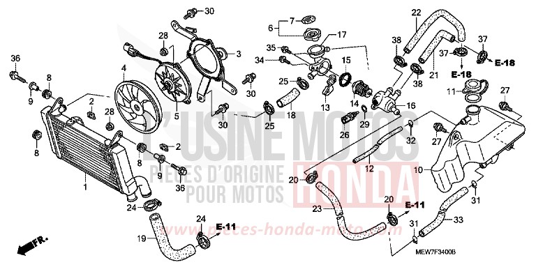 RADIATOR for Deauville PETROL BLUE METALLIC (B183) from 2006