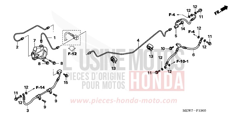 BRAKE LINES/PCV. for Deauville DUSK BEIGE METALLIC (YR264) from 2007