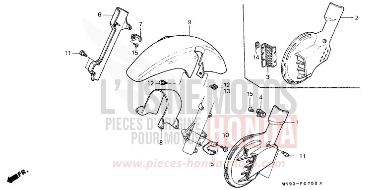 FRONT FENDER/ FRONT DISC COVER for Dominator SHASTA WHITE (NH138) from 1990