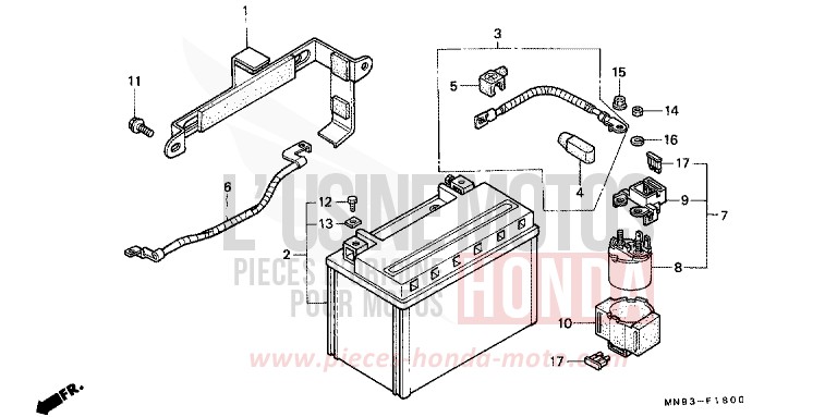 BATTERY for Dominator FIGHTING RED (R134) from 1988