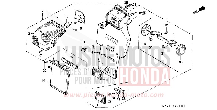 TAILLIGHT for Dominator FIGHTING RED (R134) from 1988