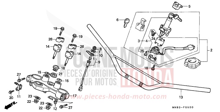 HANDLE PIPE/TOP BRIDGE for Dominator FROLIDA BLUE (PB182) from 1988