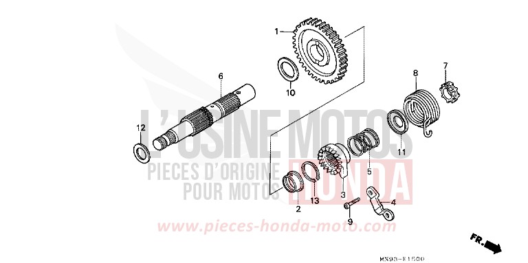KICK STARTER SPINDLE for Dominator URBAN GREEN (G120) from 1988