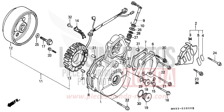 LEFT CRANKCASE COVER/ GENERATOR for Dominator SHASTA WHITE (NH138) from 1989