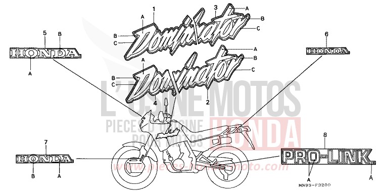 STRIPE/MARK for Dominator SHASTA WHITE (NH138) from 1989