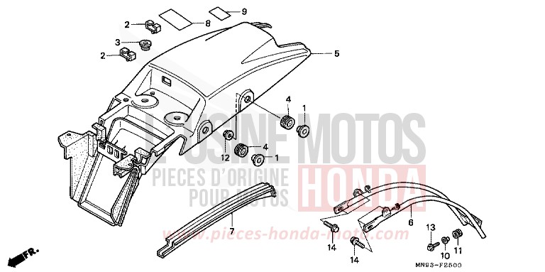 REAR FENDER for Dominator URBAN GREEN (G120) from 1989