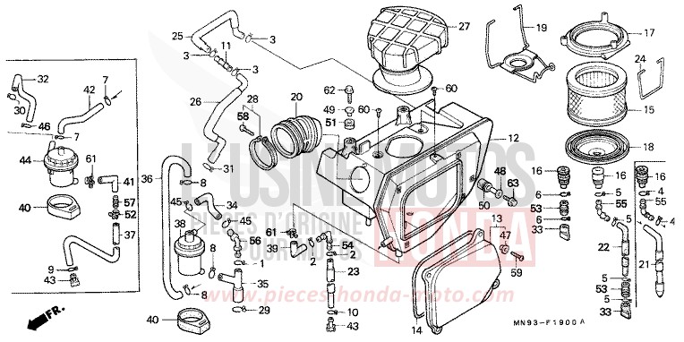 AIR CLEANER for Dominator YR158 (YR158) from 1989