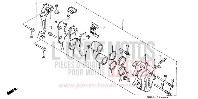 FRONT BRAKE CALIPER for Dominator FROLIDA BLUE (PB182) from 1990