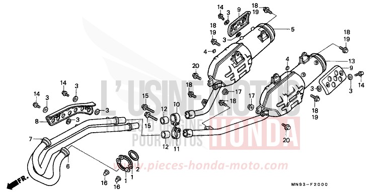 EXHAUST MUFFLER for Dominator SHASTA WHITE (NH138) from 1990