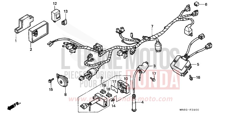 WIRE HARNESS/ IGNITION COIL for Dominator BLACK (NH1) from 1991