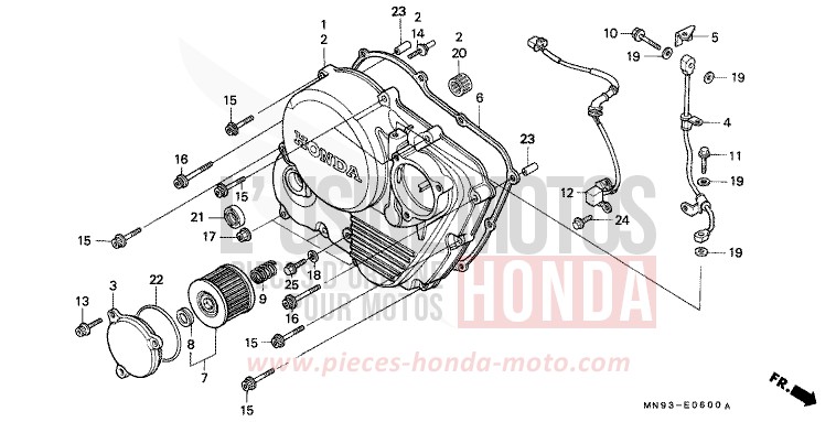 RIGHT CRANKCASE COVER for Dominator FIGHTING RED (R134) from 1991