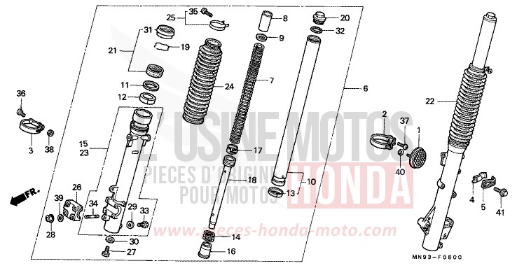 FRONT FORK for Dominator FIGHTING RED (R134) from 1991