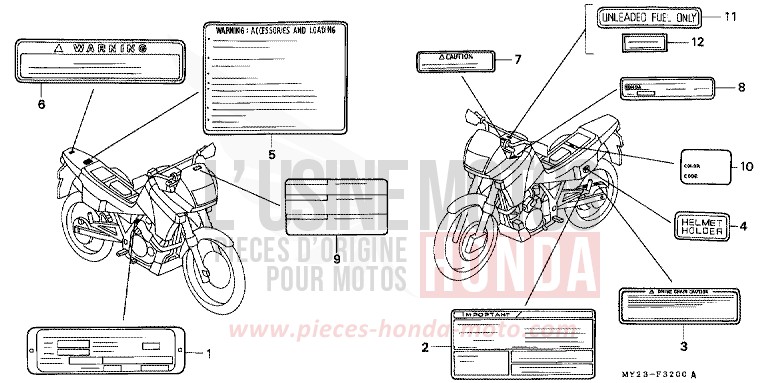 CAUTION LABEL for Dominator BLACK (NH1) from 1992