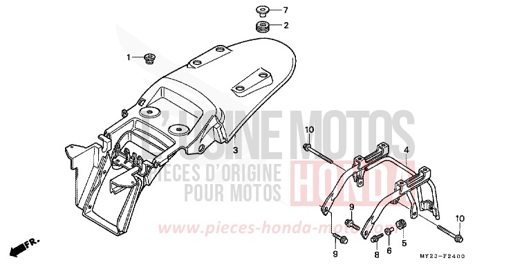 REAR FENDER for Dominator FIGHTING RED (R134B) from 1992