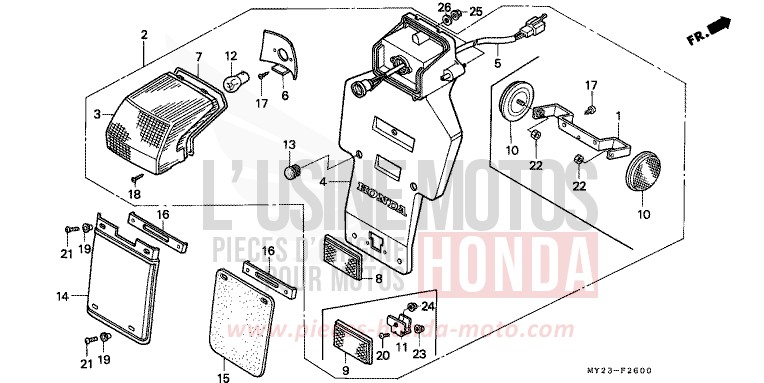 TAILLIGHT for Dominator FIGHTING RED (R134B) from 1992