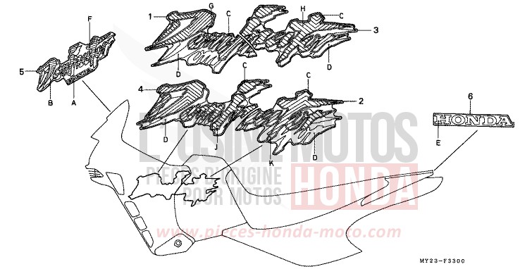 MARK (NX500N/650N) for Dominator FIGHTING RED (R134B) from 1992