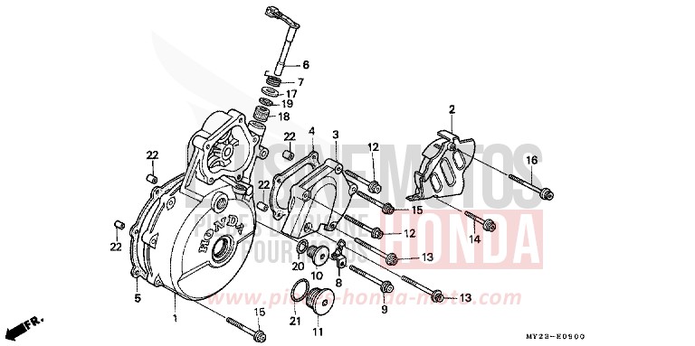 LEFT CRANKCASE COVER for Dominator ROSS WHITE (NH196H) from 1992
