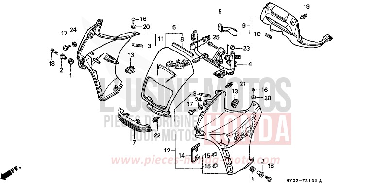 COWL for Dominator ROSS WHITE (NH196H) from 1992