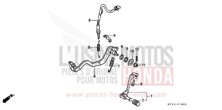 PEDAL for Dominator BLACK (NH1E) from 1993