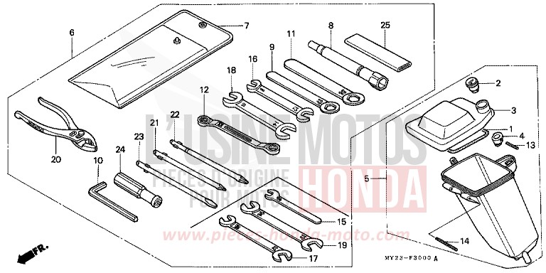 TOOLS/TOOL BOX for Dominator BLACK (NH1E) from 1993