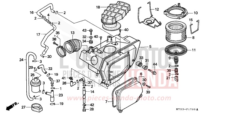 AIR CLEANER for Dominator CHECKER BLACK METALLIC (NH217K) from 1993