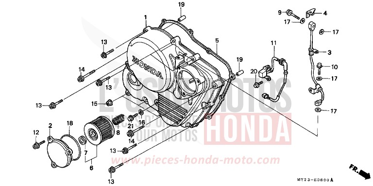 RIGHT CRANKCASE COVER for Dominator CYCLON BLUE METALLIC (PB221G) from 1993