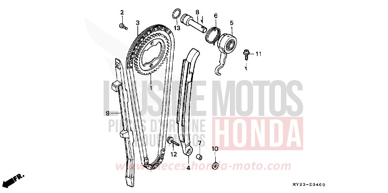 CAM CHAIN/TENSIONER for Dominator BLACK (NH1H) from 1994