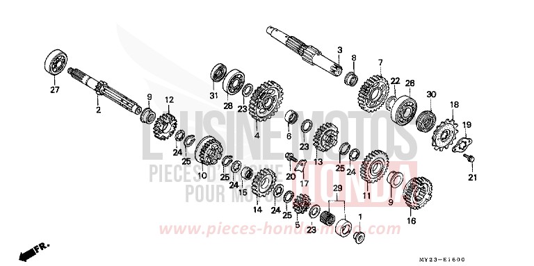 TRANSMISSION for Dominator BLACK (NH1H) from 1994