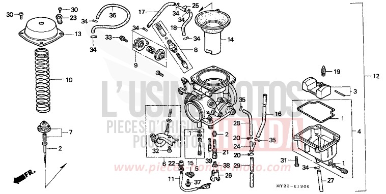 CARBURETOR for Dominator BLACK (NH1H) from 1994