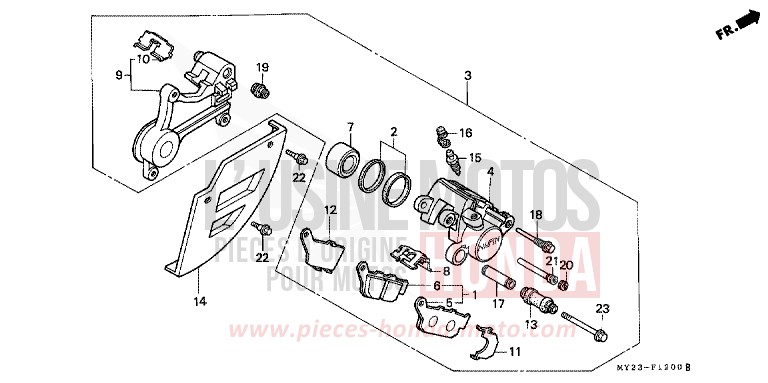 REAR BRAKE CALIPER for Dominator MAGNA RED (R201E) from 1994