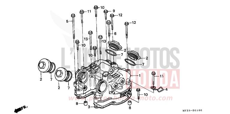 COPERCHIO TESTATA per Dominator ROSS WHITE (NH196H) del 1994