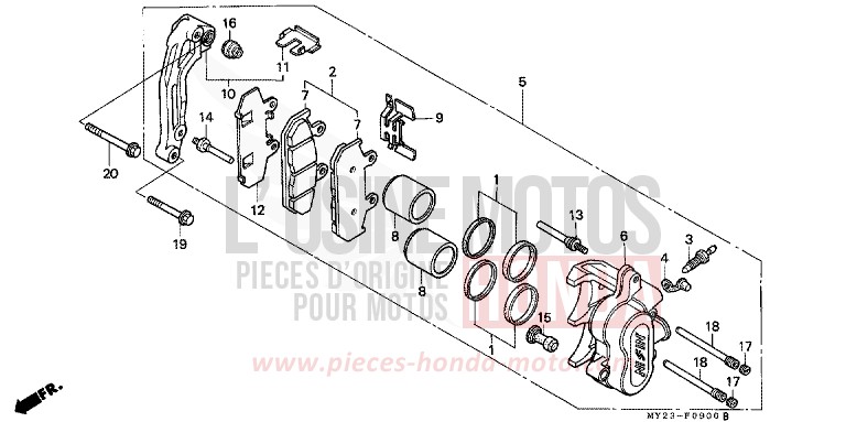 FRONT BRAKE CALIPER for Dominator ROSS WHITE (NH196H) from 1994