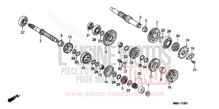 TRANSMISSION for Dominator BLACK (NH1H) from 1995