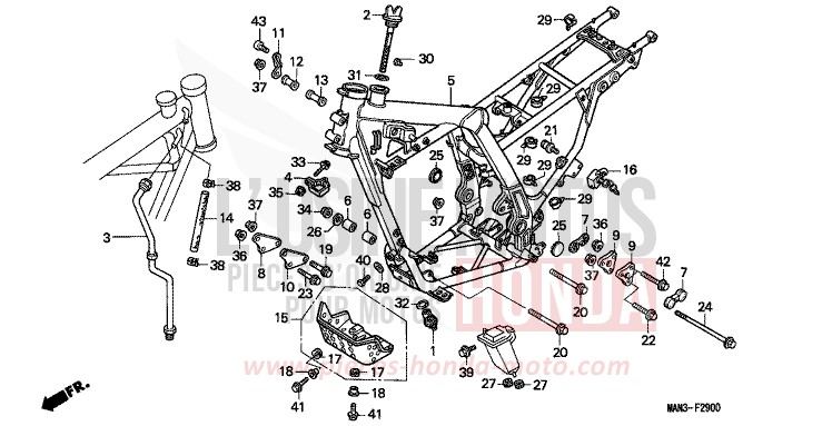 FRAME BODY for Dominator BLACK (NH1H) from 1995