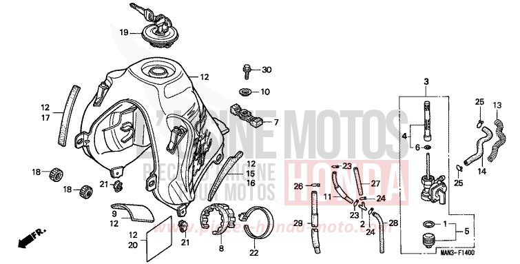FUEL TANK for Dominator MAGNA RED (R201E) from 1995