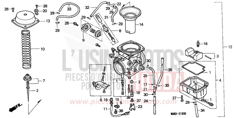 CARBURATORE per Dominator REAL WHITE (NH250H) del 1995