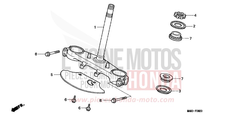 STEERING STEM for Dominator REAL WHITE (NH250H) from 1995