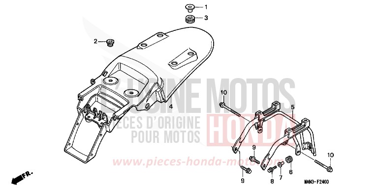 REAR FENDER (1) for Dominator REAL WHITE (NH250H) from 1995